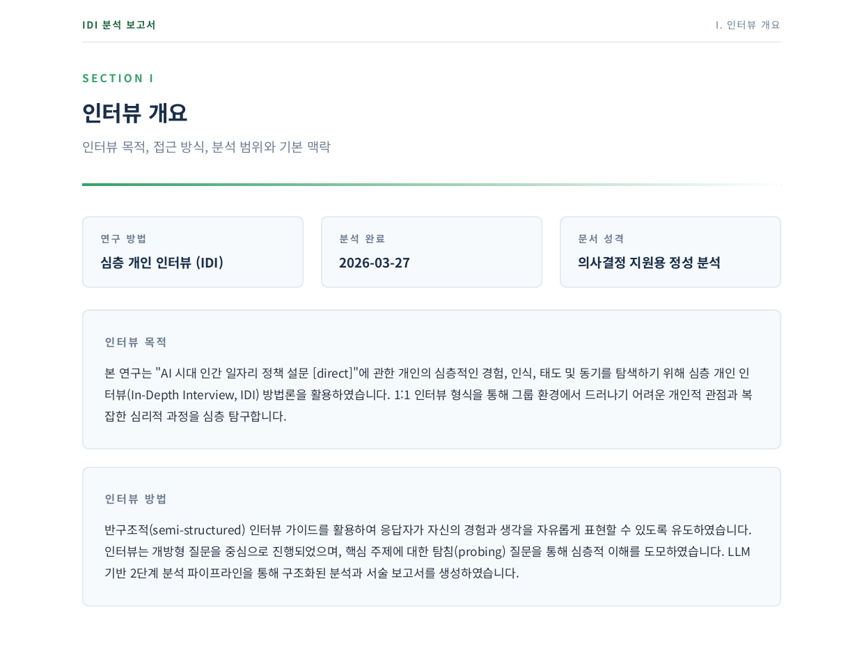 IDI 보고서 실제 보고서 화면